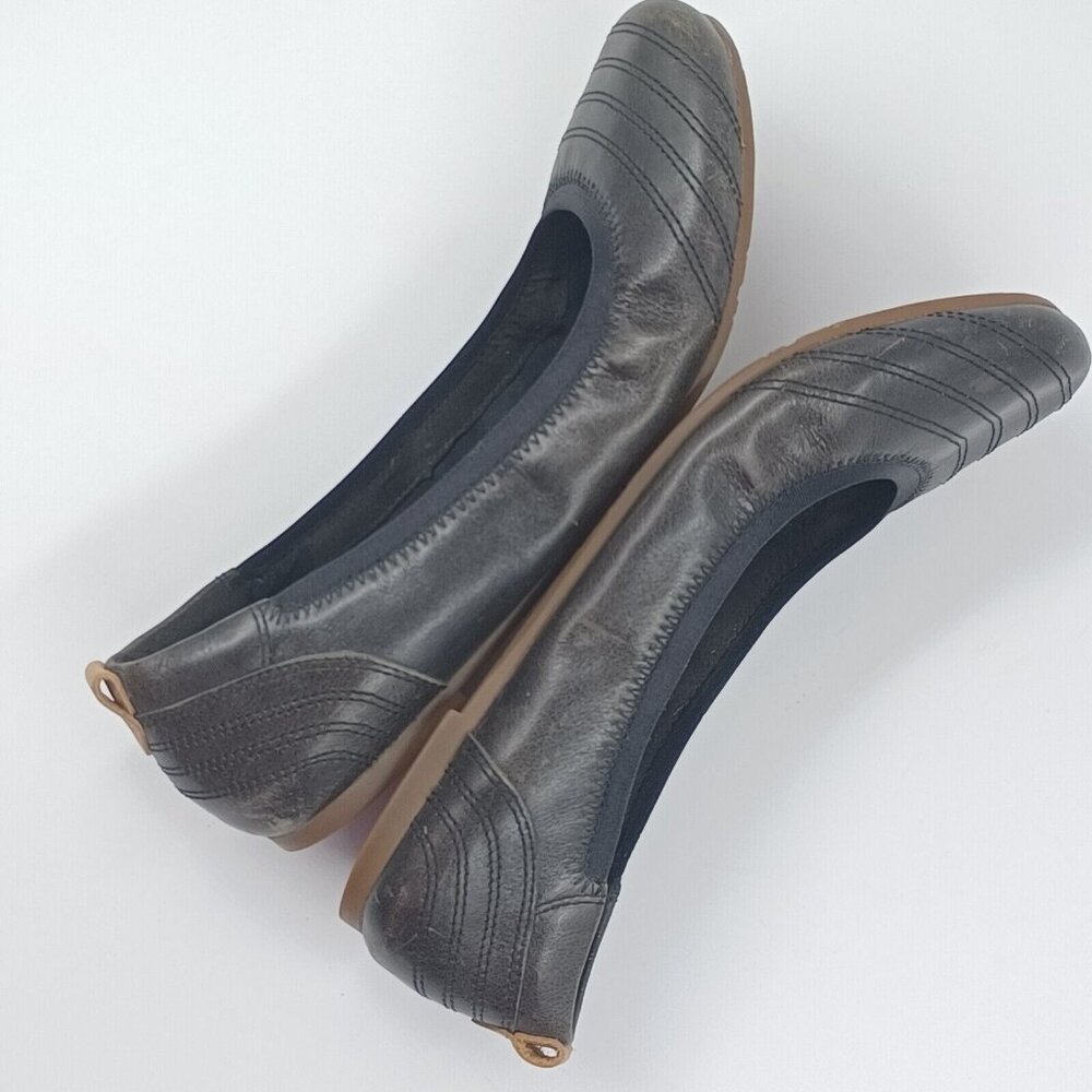 Timberland Women's Shoe Black Sz 8 Leather Earthkeepers Rubber Sole Ballet Flats - Picture 5 of 9
